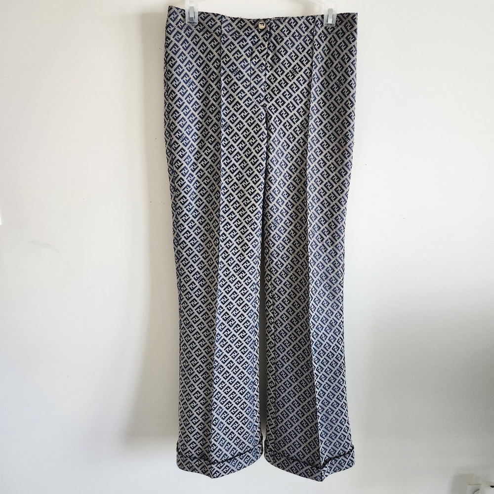 Fendi Authentic Women’s Logo Jacquard Pants Size US 8